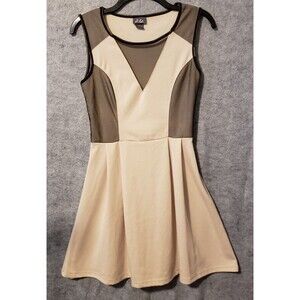 Dots Brand Dress Junior Small Ivory Black Netting Fit Flare Skater No Belt*